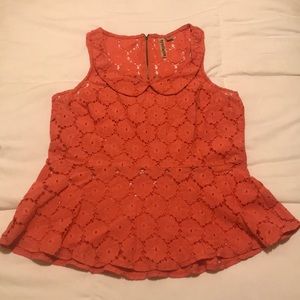 Coral Crochet Tank Top